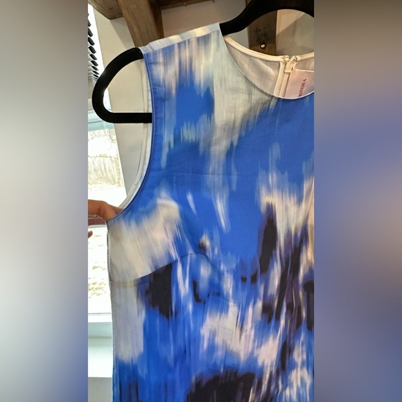 NWT Carolina Herrera Sleeveless Shift Dress Blue Abstract Size 4 - Picture 9 of 11